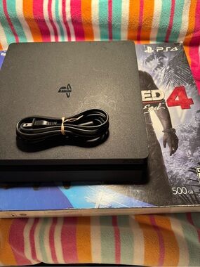 Sony PS4 Slim Console - Black Matte with Power Cord